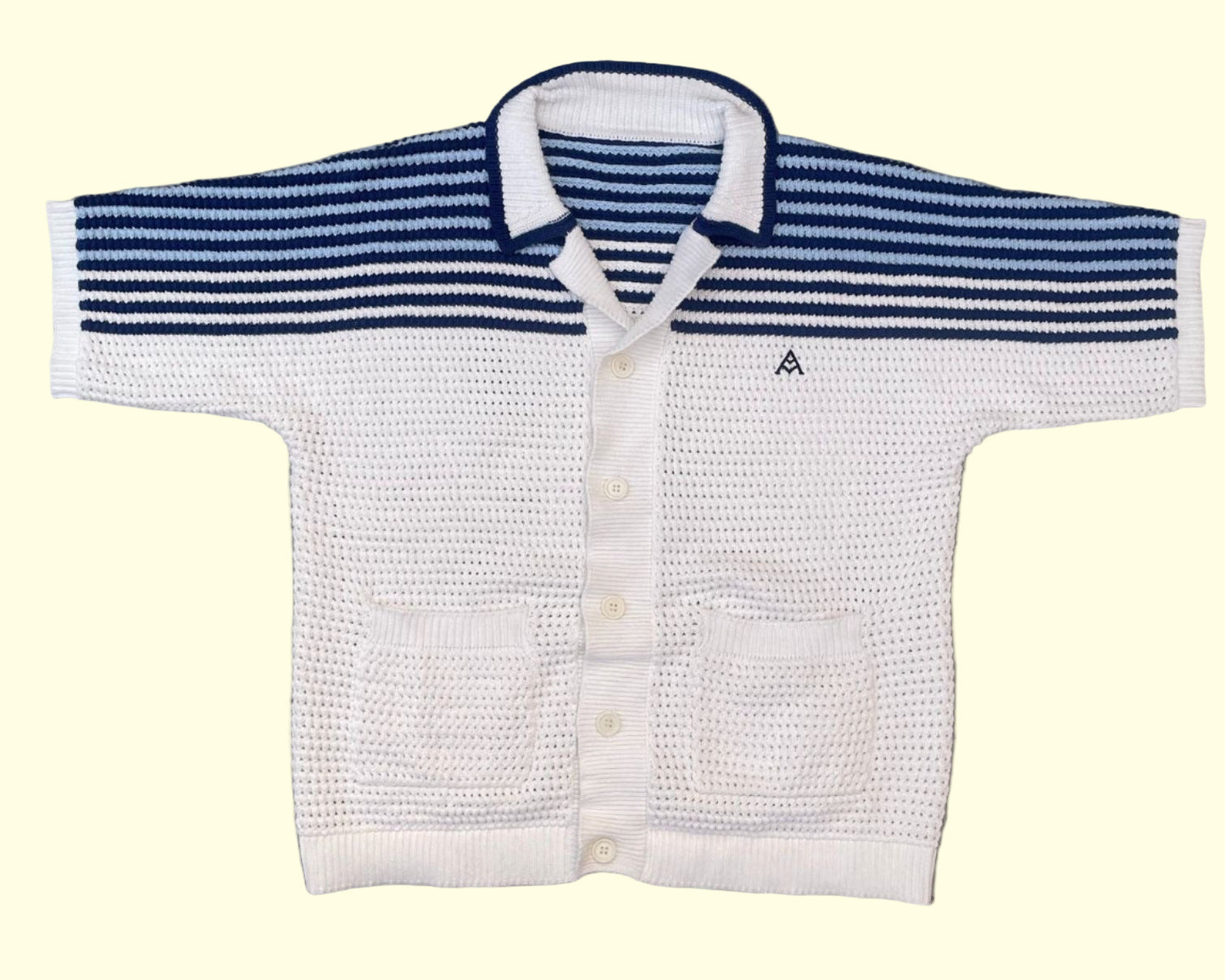 Monaco Blue Crochet Shirt