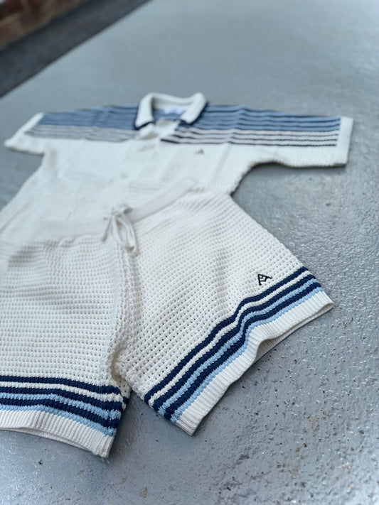 Monaco Blue Crochet Shorts