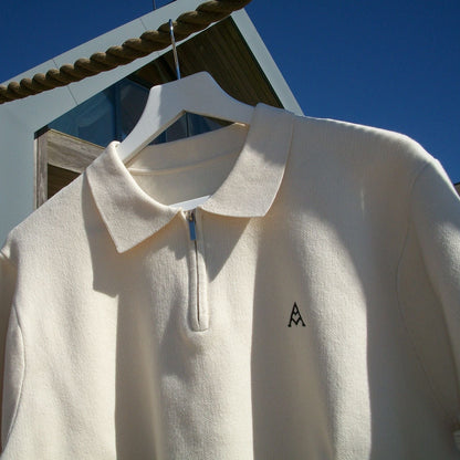 Monaco 1/4 Zip Polo In Cream