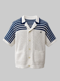 Monaco Blue Crochet Shirt