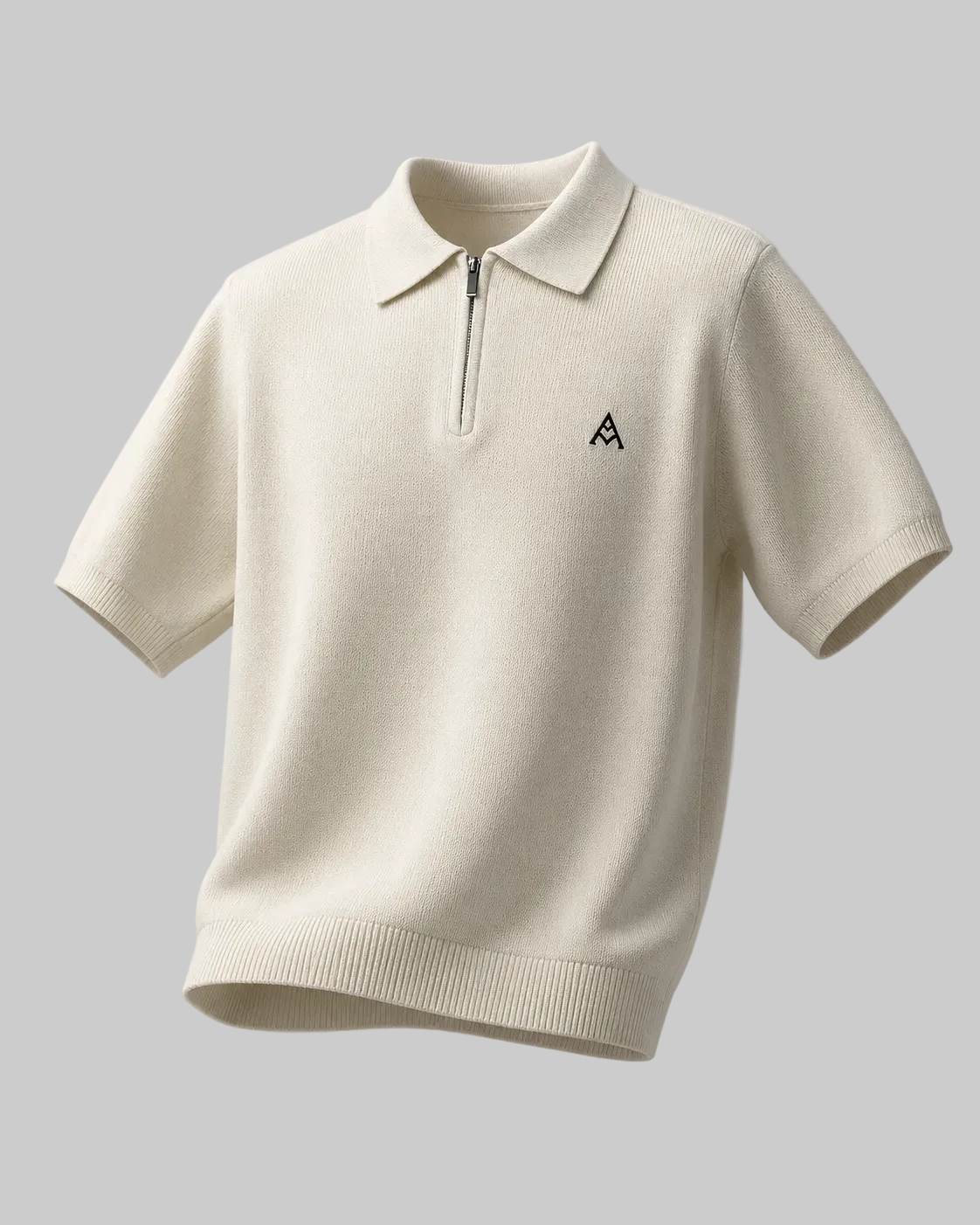 Men's ¼ Zip Polo – Monaco Cream