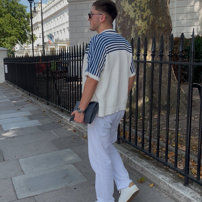Monaco Blue Crochet Shirt