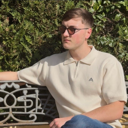 Monaco 1/4 Zip Polo In Cream